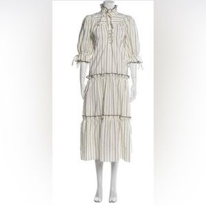 Hunter Bell White Striped Long Dress